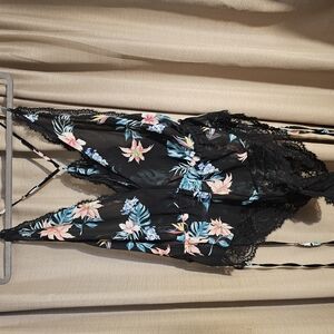 Floral Lace Black Bodysuit